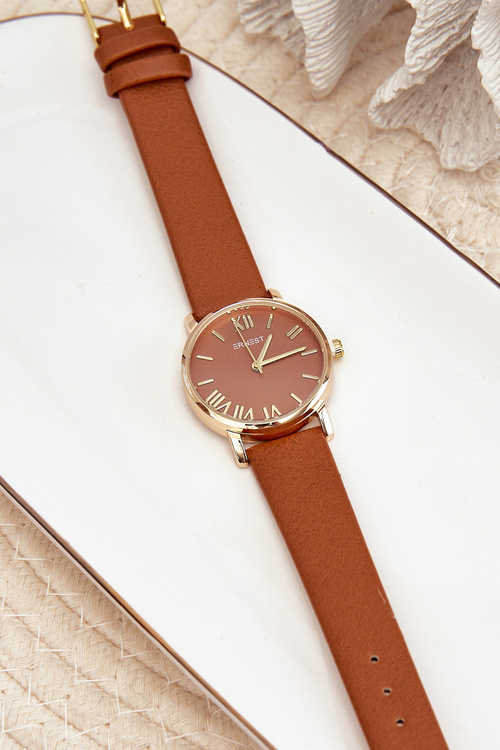 Dámske hnedé hodinky Ernest E97316