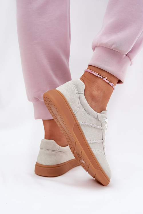 Semišové Nízké Tenisky Dámské Šedé Paliana