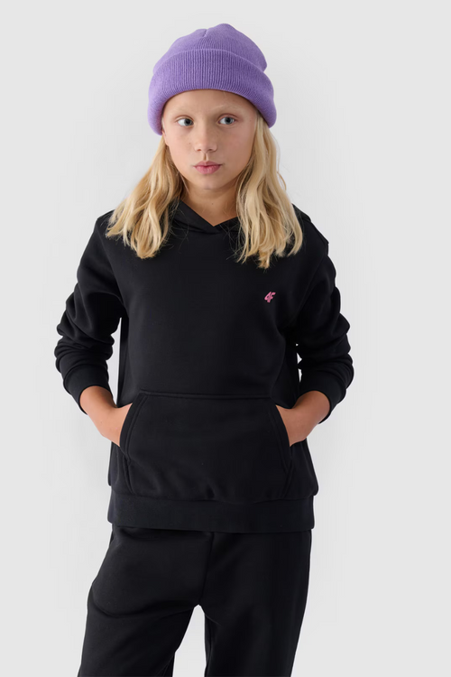 Dívčí Nepochybná Mikina S Kapucí Hladká Černá 4F 4FJWMM00TSWSF1316-20S