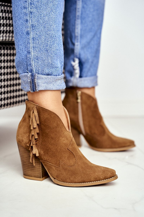 Dámské Kotníkové Boty Semišové Laura Messi Camel 2133