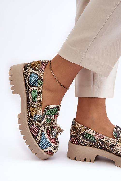 Dámské kožené polobotky s fringed Maciejka 05497-45 vícebarevné