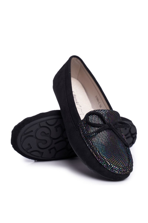 Ženské semišové Moccasins S.Barski A199 Čierna