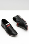 Černé Kožené pánské perforované boty slip-on Mello