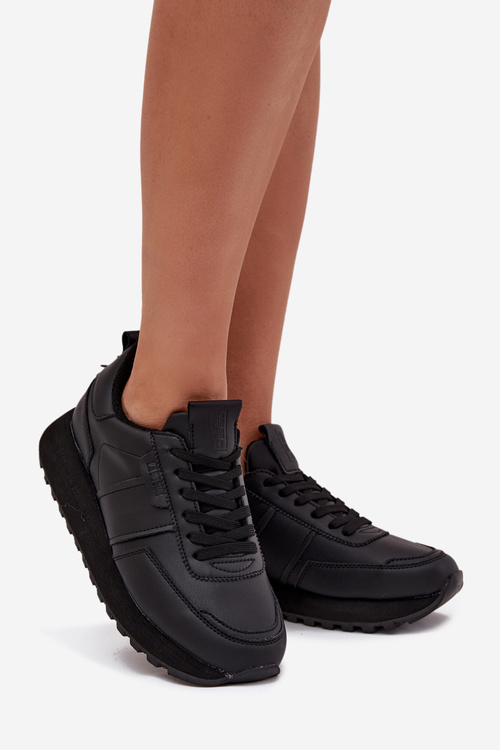 Dámské Kožené Tenisky Na Platformě Big Star OO274573 Hi-Poly System Černé