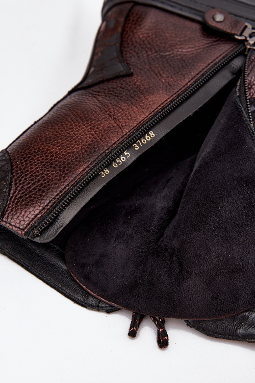 Kožené členkové topánky na platforme s podšívkou Maciejka 06565-02 hnedo-zlaté