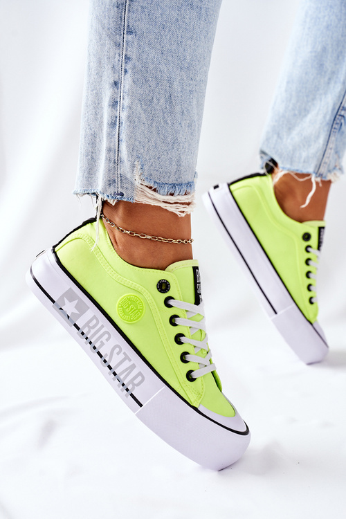 Tenisky na veľkej hviezde II274022 Platform Neon Yellow