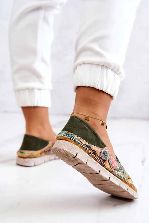 Dámske kožené matiejka mokasíny 05434-09 zelená