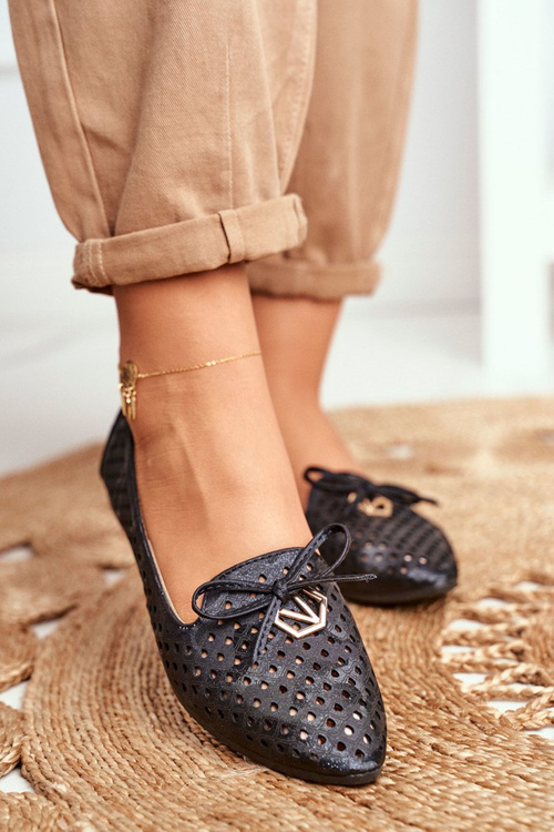 Dámské Balerinky děrované Černé Manam