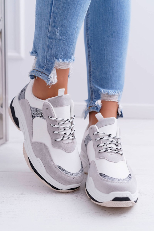 Dámská Sportovní Obuv Tlustou Podrážkou Bílé Remember