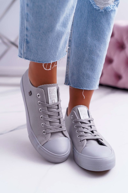 Dámske tenisky s veľkou hviezdou svetlo šedá EE274394
