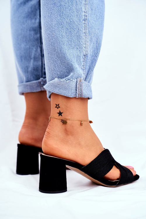 Dámské Nazouváky Na Podpatku černé Guest