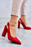 Červené čerpadlá Alanza High -Heeled