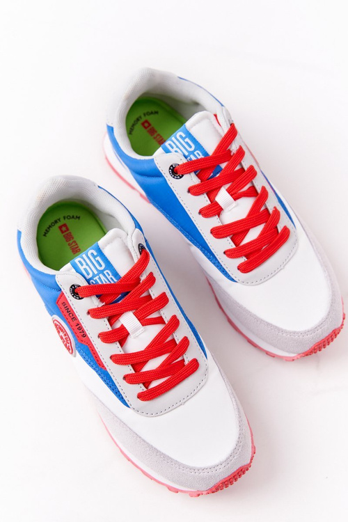 Dámské Tenisky Memory Foam Big Star HH274526 Bílé-Modre