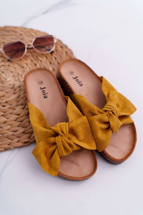 Žlté žlté knock -knock -flops dámske