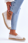 Čipkovaný sklz -bodied Biely slepý espadrilles