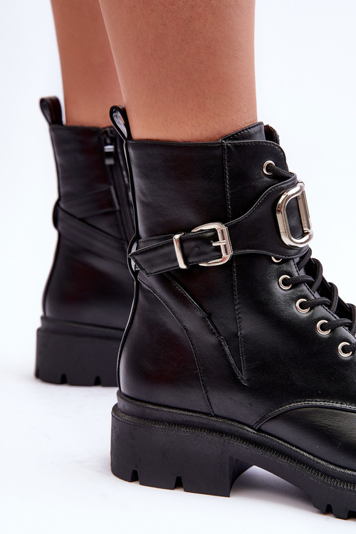 Módne topánky s dekoráciou čierna ollia