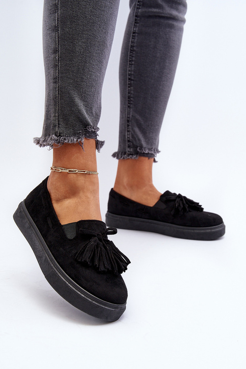 Dámske espadrilky s repmi čierne Elorvia