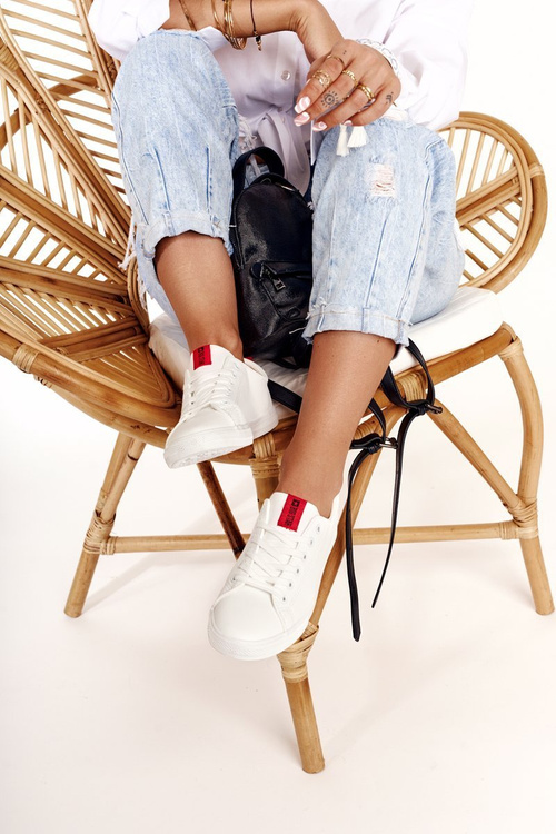 Dámske kožené tenisky s pásom Big Star DD274685 biela