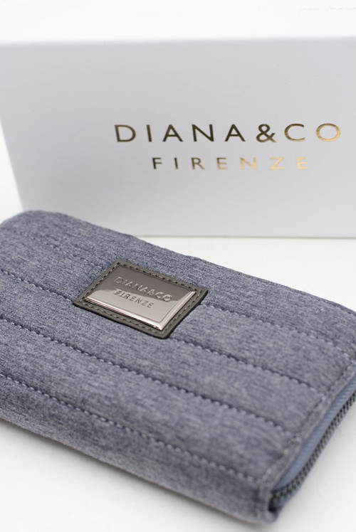 Duży Szary Damski Portfel Jeans DIANA&CO