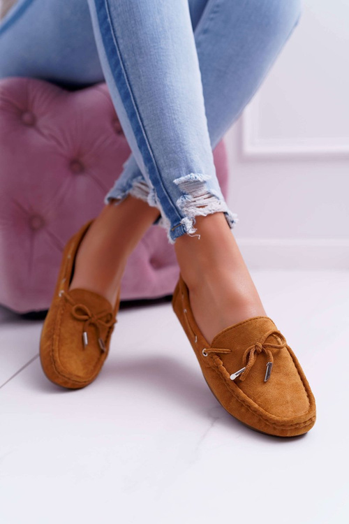 Dámské Mokasíny Komfortní Eko-semiš Camel Memfi