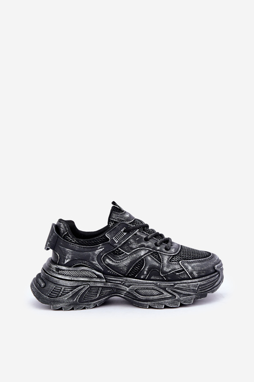 Dámské tenisky s obnošením na platformě černé Seladwen