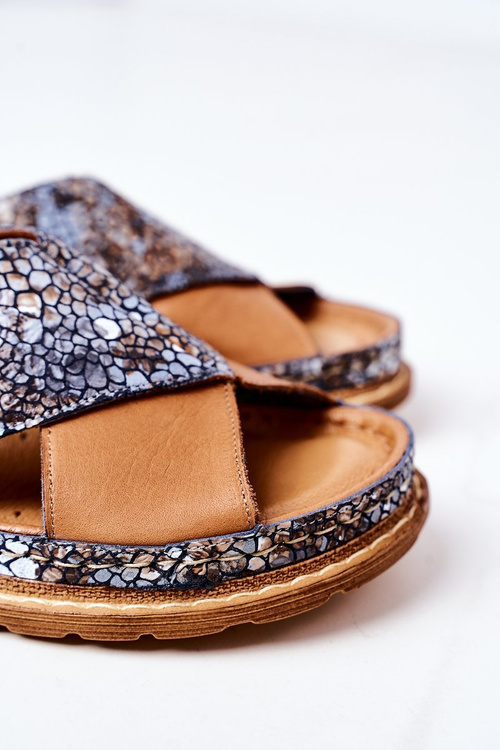 Kožené Profilované Nazouváky Maciejka 04986-02 Hnědé