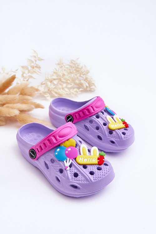 Dětské pěnové lehké sandály Crocs fialové Sweets