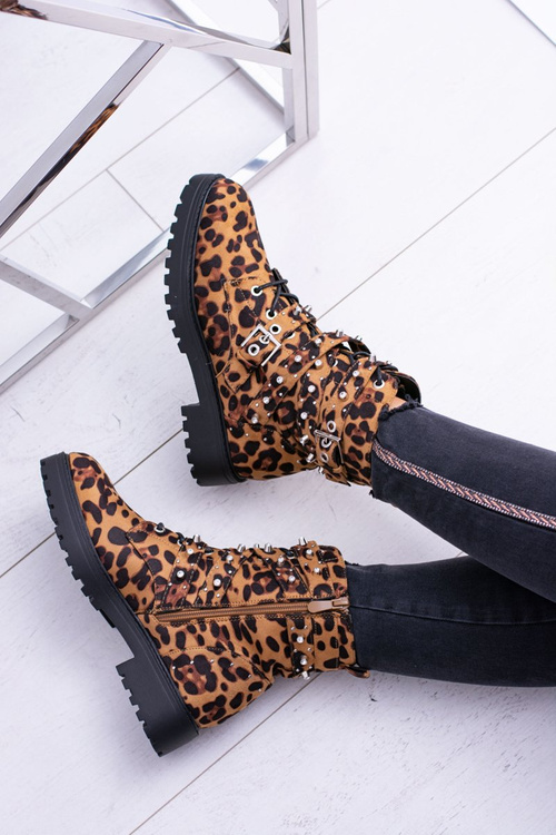 Dámske topánky s vysokým leopardom v Albere Leopard Tlač