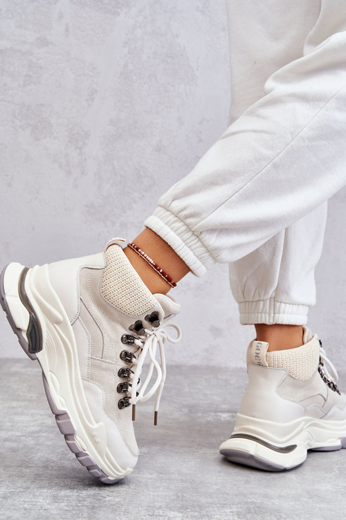 Dámská vysoká sportovní obuv GOE KK2N4097 Světle béžová