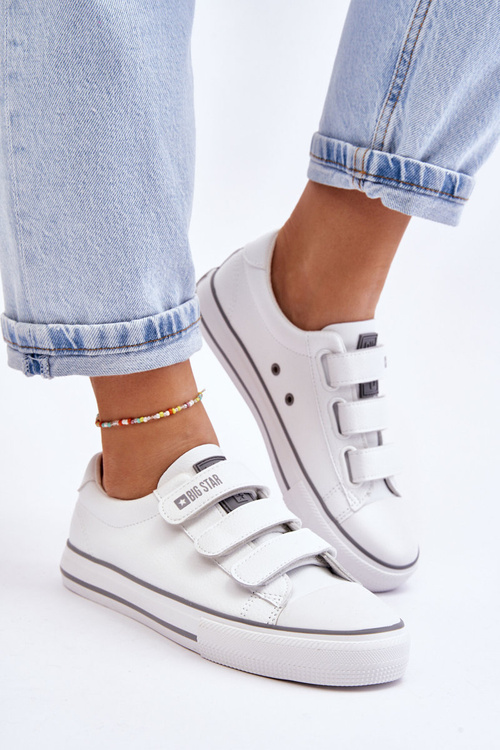 Klasické tenisky na suchý zip Big Star LL274A205 Bíle