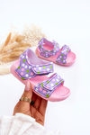 Dětské pěnové sandály se světlem vzorem Růžovo-fialová Malaga