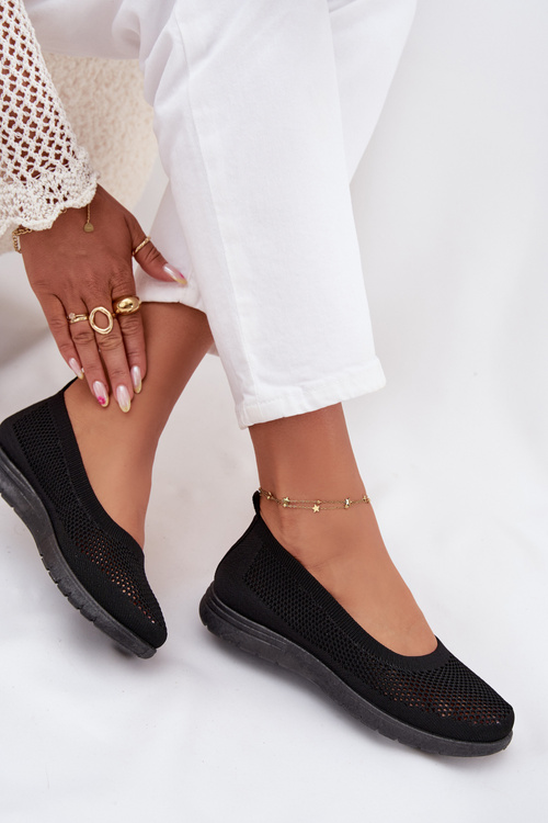 Dámske Sieťované Baleríny V Športovom Štýle Čierne Virella