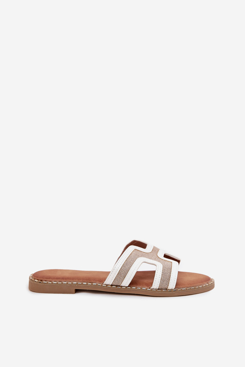 Dámské pantofle na plochém podpatku bílé Vereya