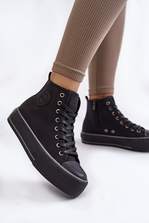 Dámska vysoká izolovaná veľká hviezda kk274173 tenisky čierne