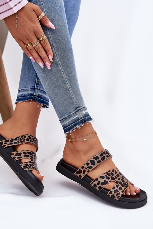 Dámské sandály na suchý zip Vinceza 17401 panterka