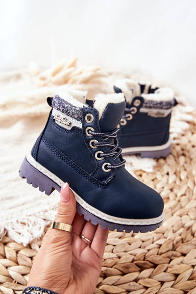 Izolované pasce pre deti s kožušinovým námorníckym modrým estee