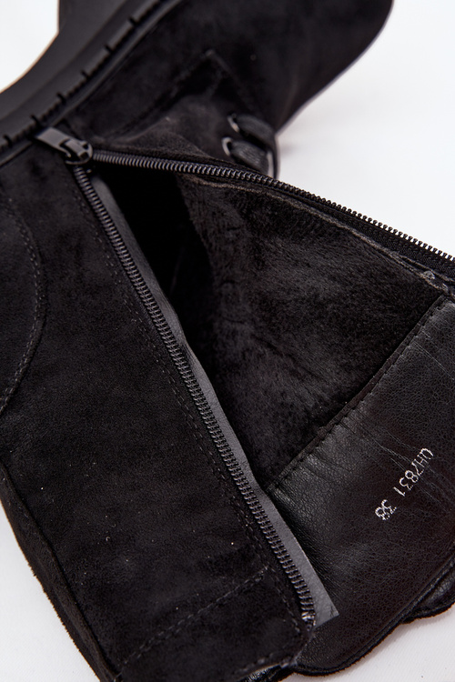 Dámské Workery s Ozdobným Prvkem Zateplené Černé Kalindra