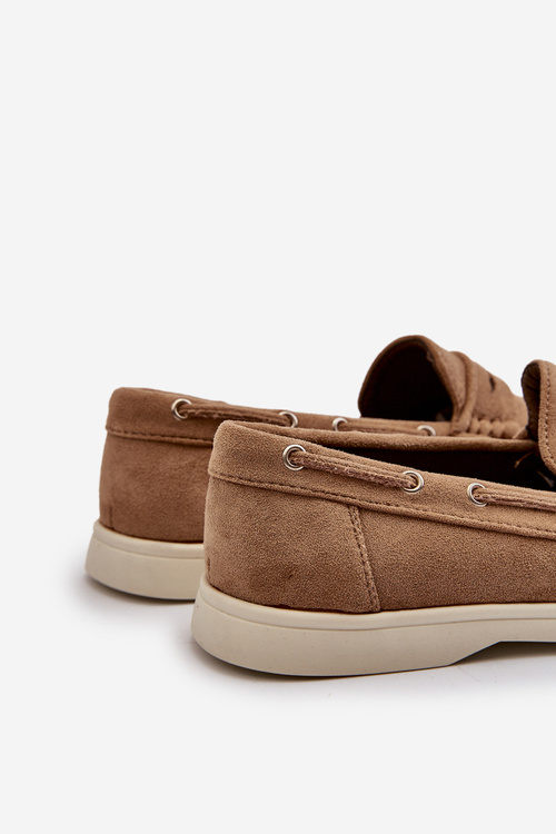 Mužské mokasíny z ekokože béžové Rivanell