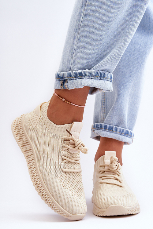 Dámské Sportovní Materiálové Boty Na Suchý Zip Bežové Zauna