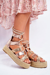 Dámske sandále na platforme Espadril Golden Eromica