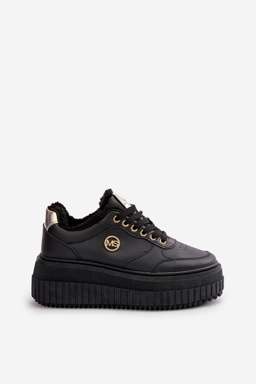 Sneakersy Dámské Sportovní Boty Zateplené Na Masivní Podešvi Černé Ardiela