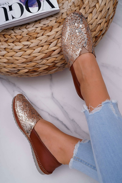 Dámské kožené baleríny hnědé Maciejka 1930A-29/00-6