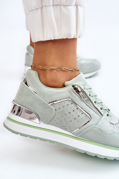 Dámská sportovní obuv s ozdobným zipem Zelená Adrea