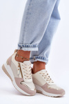 Dámské sneakersy na koturnu béžovo-bílé Sivan