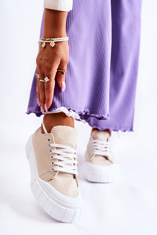 Dámske tenisky na platforme Beige prichádza