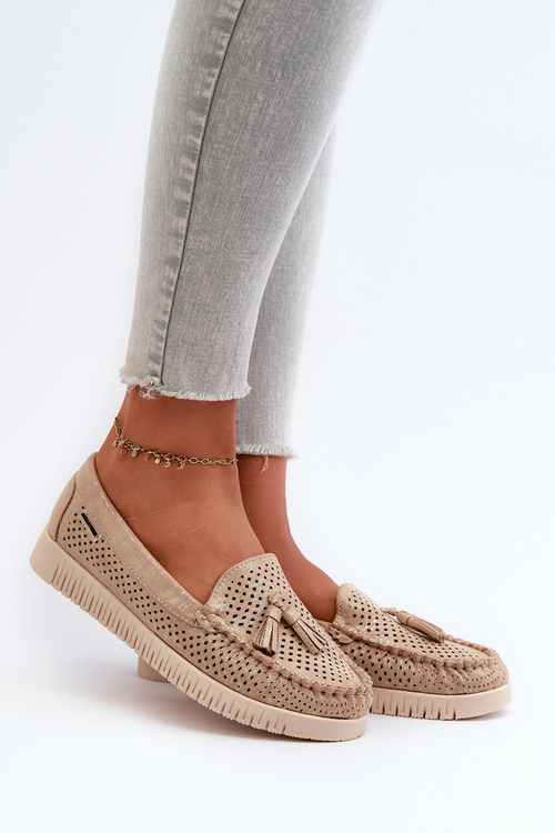 Dámské Dřeváky Z Eko Semišové Zlaté Tinami