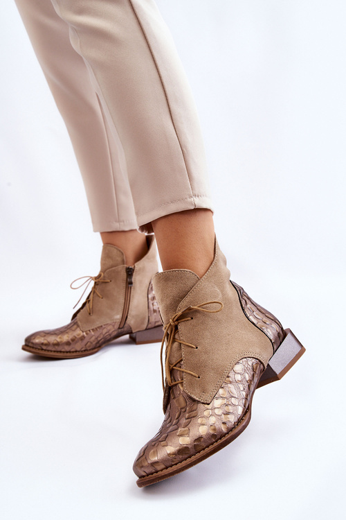 Ploché päty kožené topánky Maciejka 2878j-04 béžová