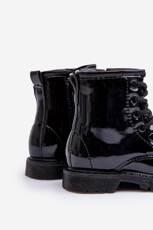 Dětské Boty Lakovane Se Zipem Černá Tibbie