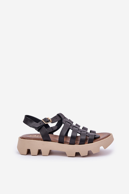 Kožené dámske sandále Zazoo 3695 čierne