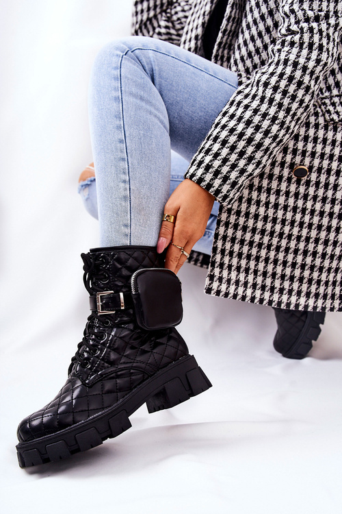 Čierne maureen prešívané topánky